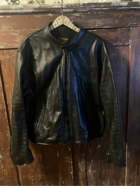 Vanson Other - Vanson Black Perforated Leather Bomber Jacket